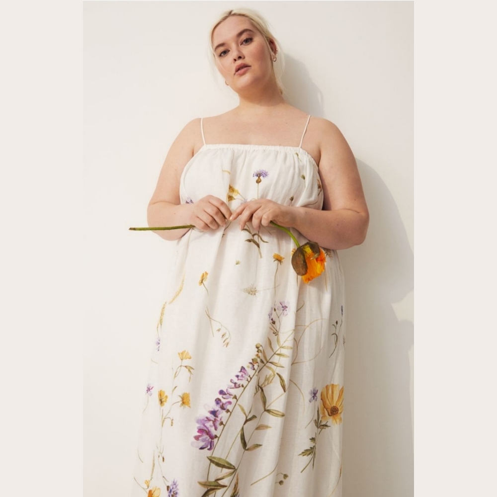 H&M Linen Blend Dress Conscious Collection 3X